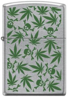 Zapalniczka Zippo Cannabis Leaf Skulls 8969