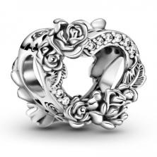 Koralik Pandora Open Heart & Rose Flowers 799281C01