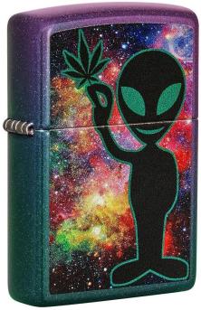 Zapalniczka Zippo Alien Cannabis Leaf Iridescent Design 49441