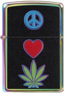 Zapalniczka Zippo 6345 Peace Love Leaf Cannabis