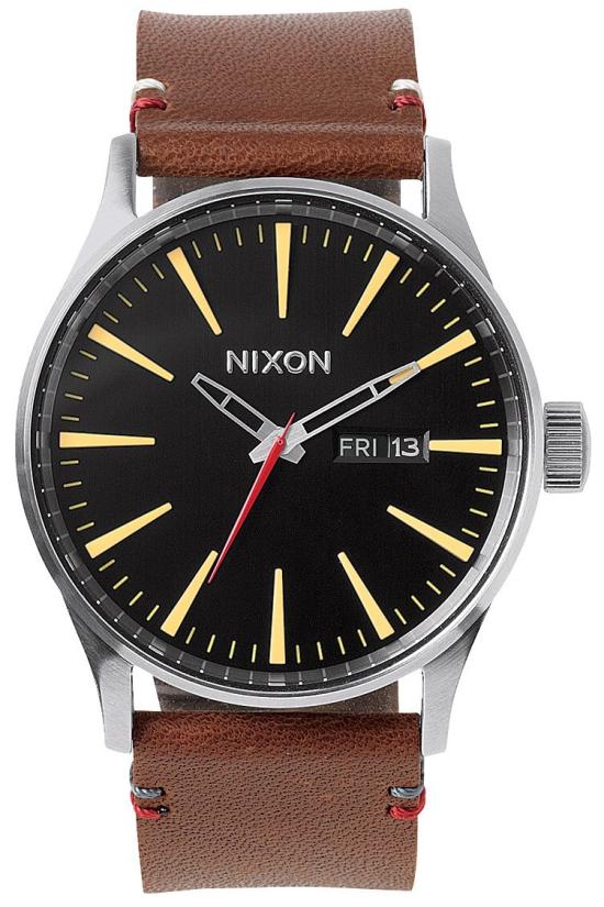 Zegarek Nixon Sentry Leather Black Brown A105 019