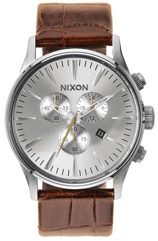 Zegarek Nixon Sentry Chrono Leather Saddle Gator A405 1888