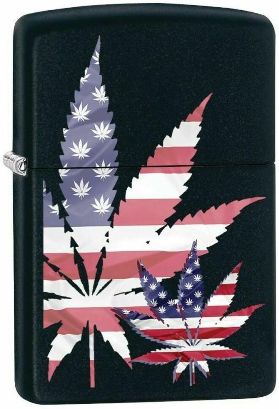 Zapalniczka Zippo Cannabis Leaf USA Flag 8979