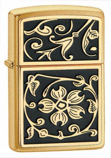 Zapalniczka Zippo Gold Floral Flush Emblem 23053