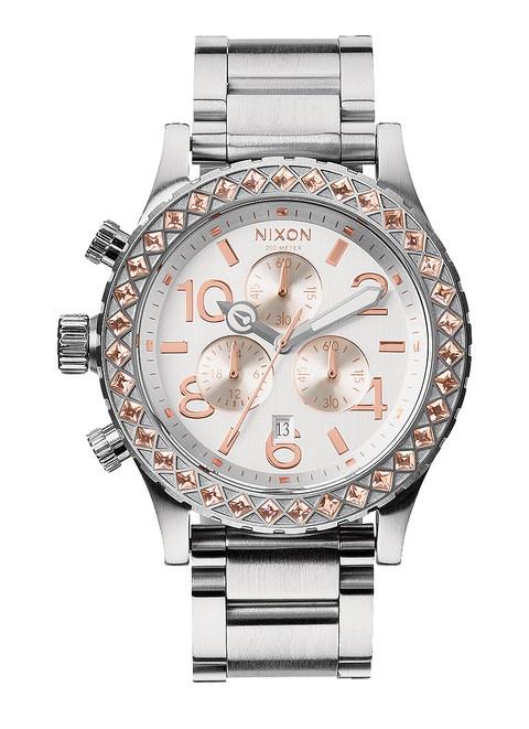 Zegarek Nixon 42-20 Chrono Silver/Champagne/Crystal A037 1519