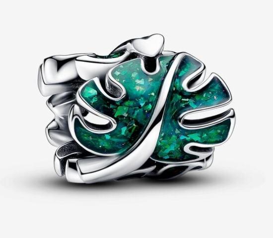 Koralik Pandora Green Monstera Leaves 793332C01
