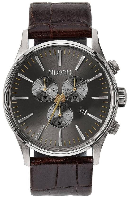 Zegarek Nixon Sentry Chrono Leather Brown Gator A405 1887