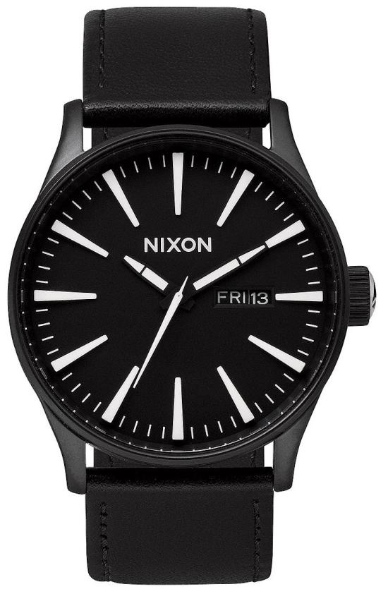 Zegarek Nixon Sentry Leather Black White A105 005
