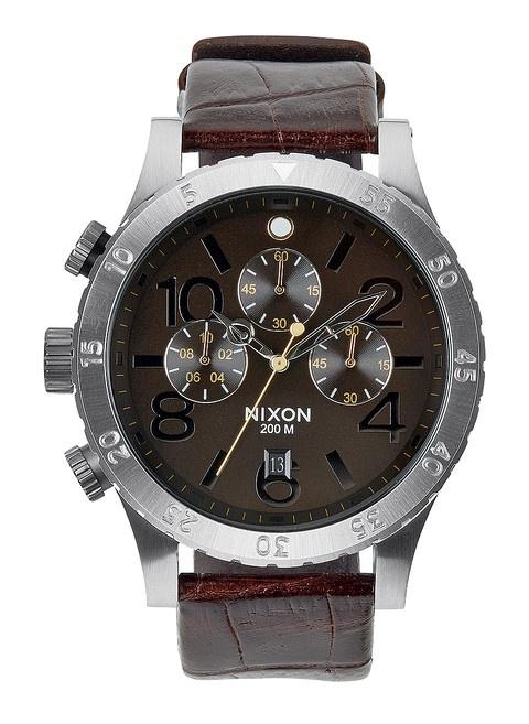 Zegarek Nixon 48-20 Chrono Leather Brown Gator A363 1887