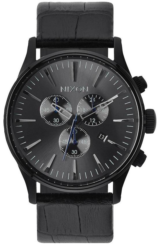 Zegarek Nixon Sentry Chrono Leather Black Gator A405 1886